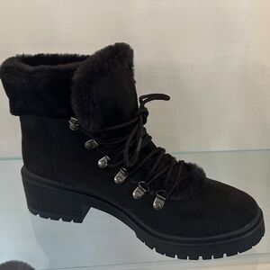 a new day Black Faux Fur Winter Boots